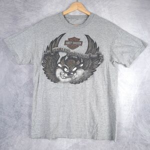 Vintage Harley Davidson Taz Tazmanian T Shirt Mens Medium Gray Looney Tunes